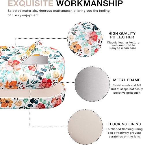 Miniatura 4 de molshine Estuche rígido de cuero para lentes de sol, funda clásica para gafas grandes para mujeres y hombres,Gafas de sol