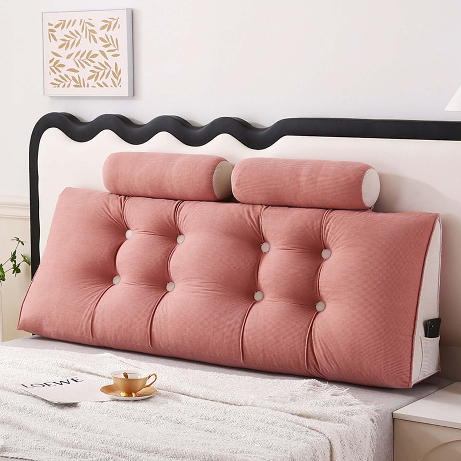 HLTQL Triangular Pillows For Sitting Up In Bed Reading、Reading Pillows For Bed Back Support、Headboard Cushion King Size、Long Cushions For Sofa(#1,180x50x20cm)