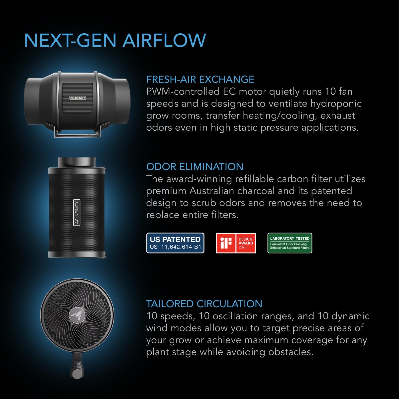 AC Infinity Advance Grow System 3x3, 3-Plant Kit, WiFi-Integrated Grow Tent Kit, Automate Ventilation, Circulation, Schedule Full Spectrum Samsung LM301H LED Grow Light, 2000D Mylar Tent