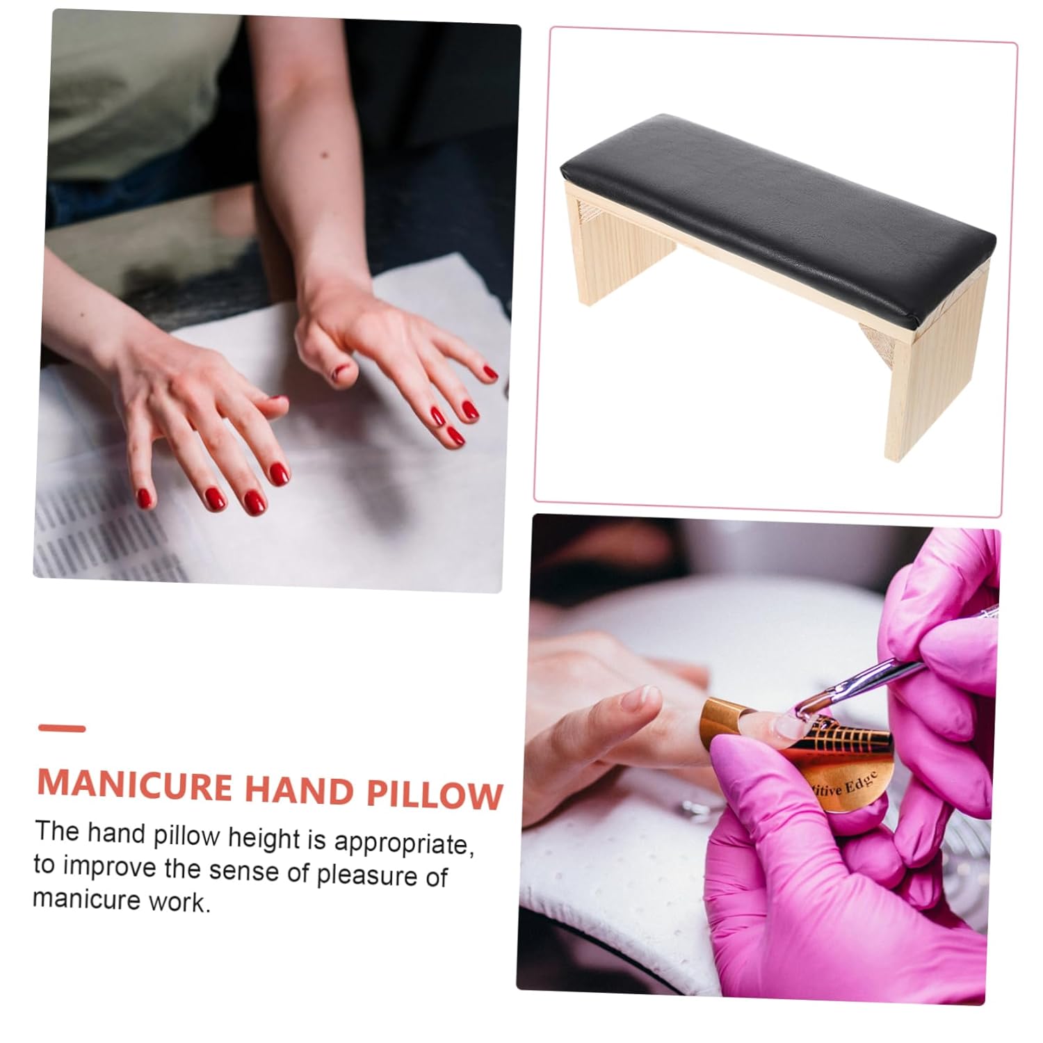 VICASKY Nail Pillow Hand Rests for Nail Art Black Hand Rest for Manicure Pillow