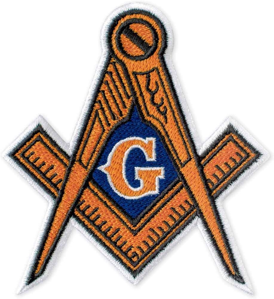 Masonic Logo Embroidered Patch Iron On (3.5" × 3.9")