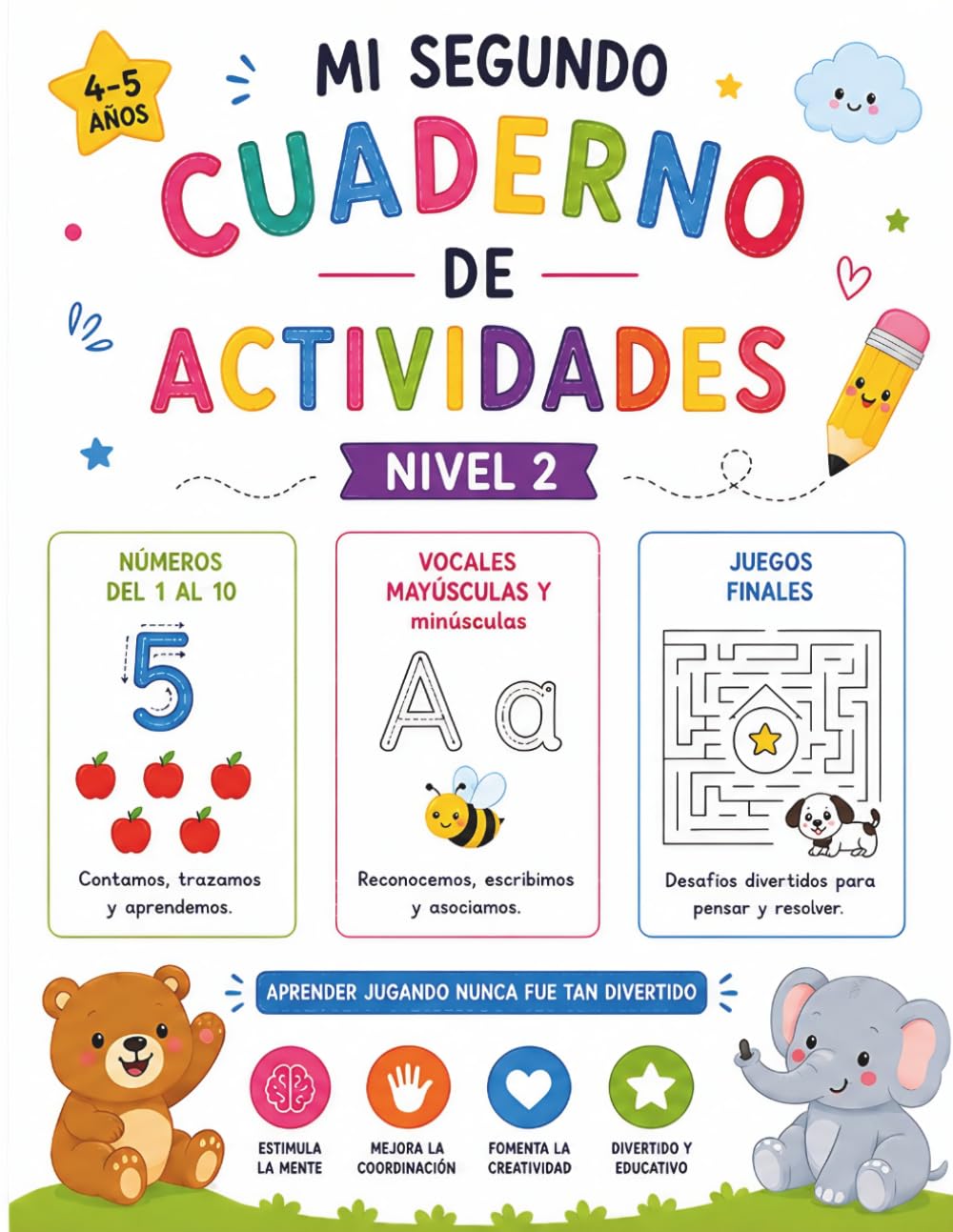 Actividades Educativas 4-5 Años: Aprender Jugando con Números, Vocales, Lógica y Juegos Divertidos (Monett Stories)