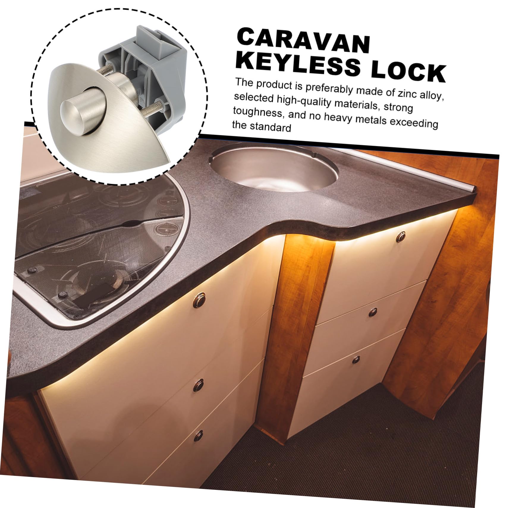 NUOBESTY 4 Sätze Rv Push Lock Praktische Druckknopf Verriegelung für Wohnmobile Möbel und Zinklegierung Installieren Langlebig und Vielseitig Einsetzbar