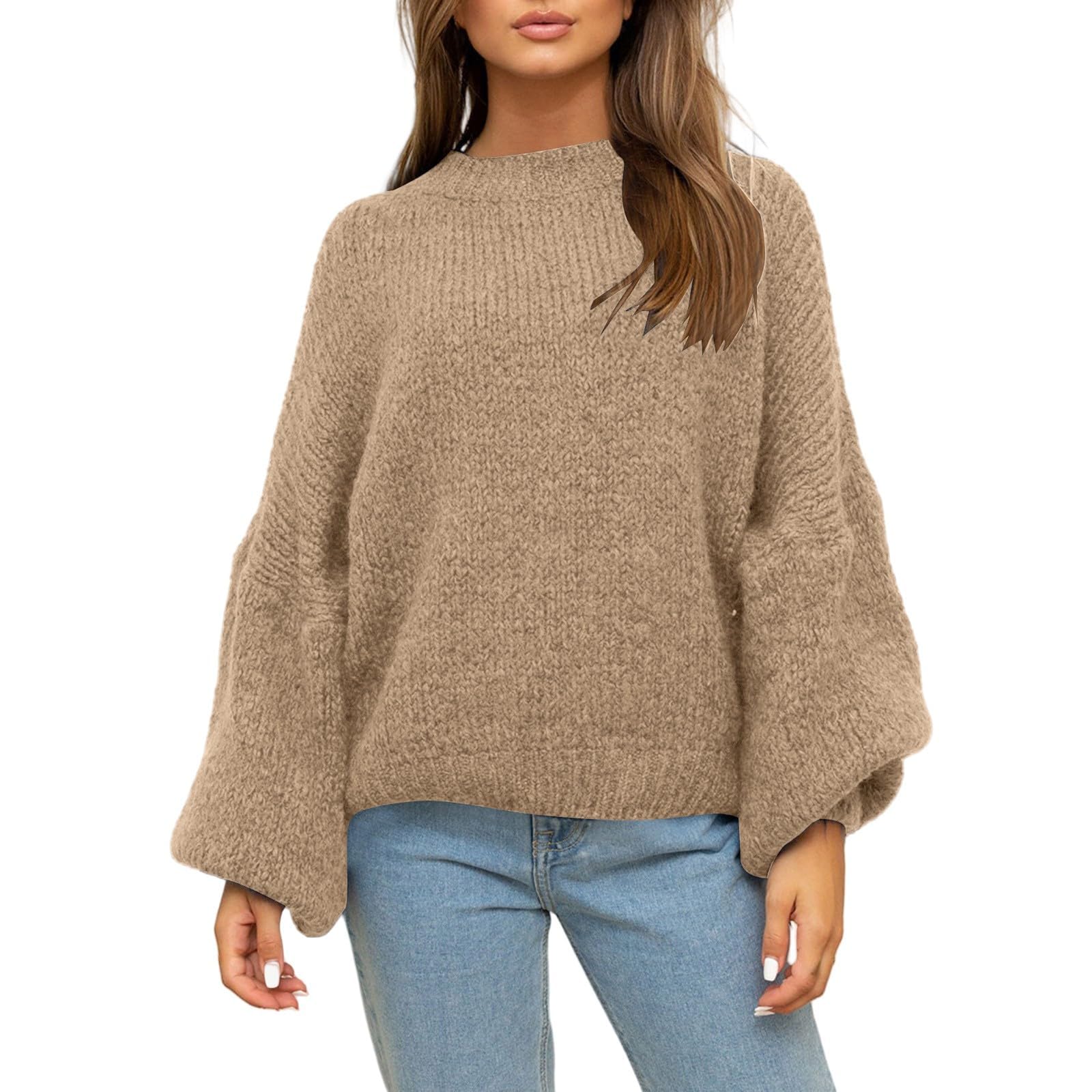 Oversized Sweater Women Loose Long Sleeve Knit Sweaters Casual Plus Size Solid Color Pullover Warm Winter Tops