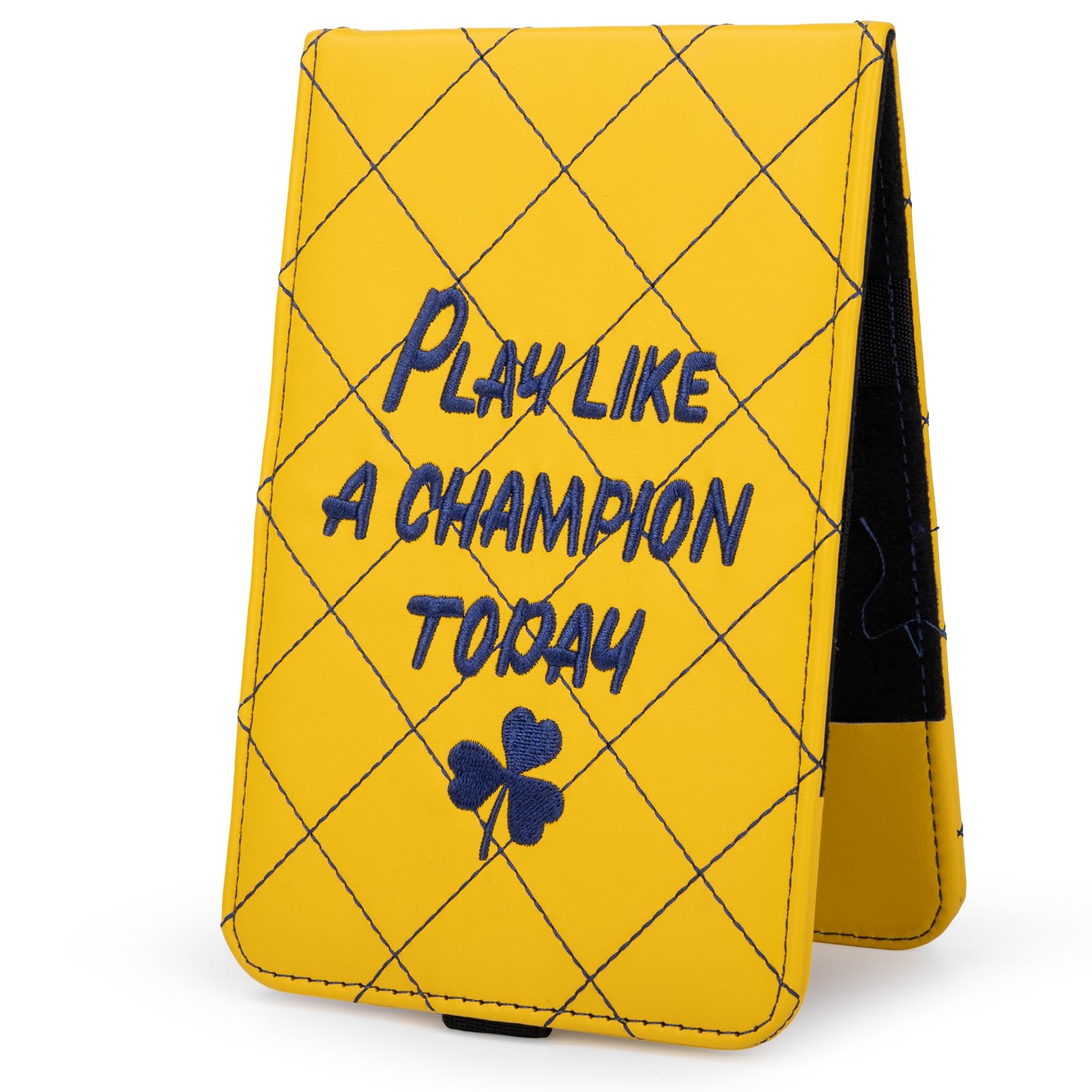 Aliennana Golf Scorecard & Yardage Book Holder Cover Quality Leather Golf Scorecard Holder 4.5 Γ 7 inches Golf Accessories (Play Like A Champion Today)