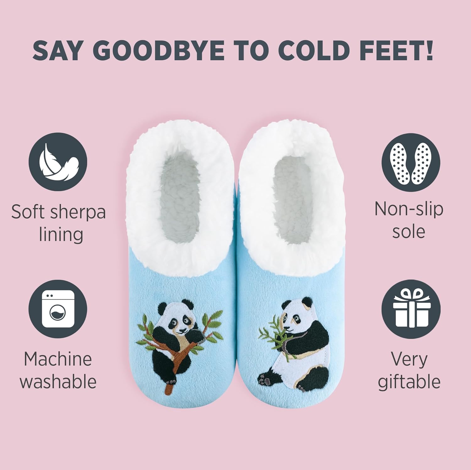 Snoozies Animal Slipper Socks for Women, Funny Animal and Fuzzy Slippers Soft Non-Slip with Sherpa Lining, Cute Slippers - Image 2