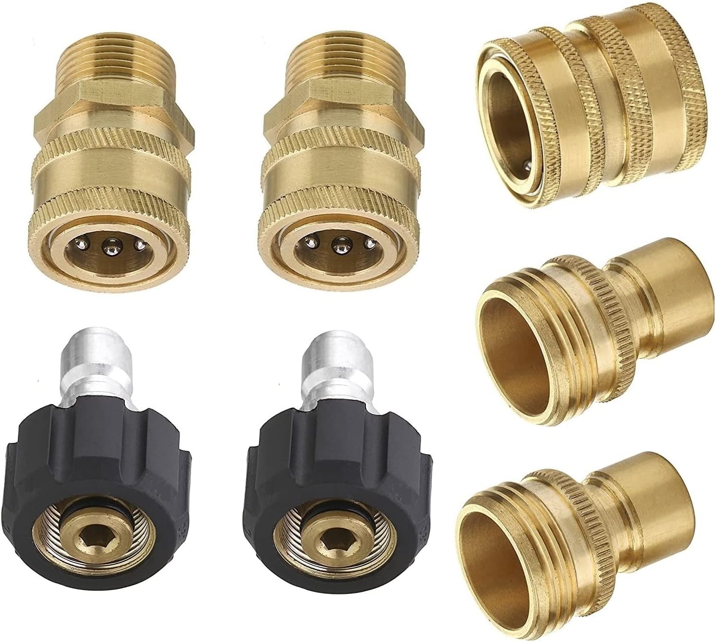 Pressure Washer Quick Connect Adapter Set for Sun Joe SPX Series, M22-15mm to 3/8" Quick Release, 5000 PSI, Complete Hassle-Free Set