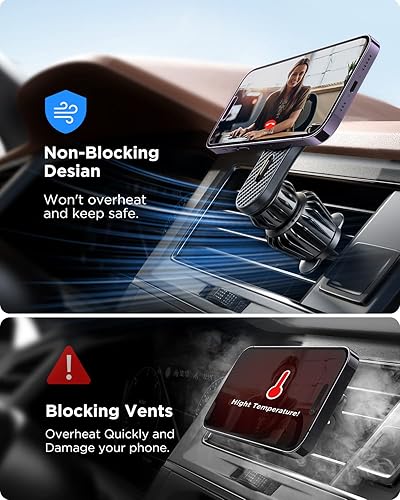 Miniatura 4 de JOYROOM Se adapta al soporte de automóvil MagSafe, 20 imanes fuertes Soporte magnético para teléfono de automóvil, fácil de instalar y nunca bloquea
