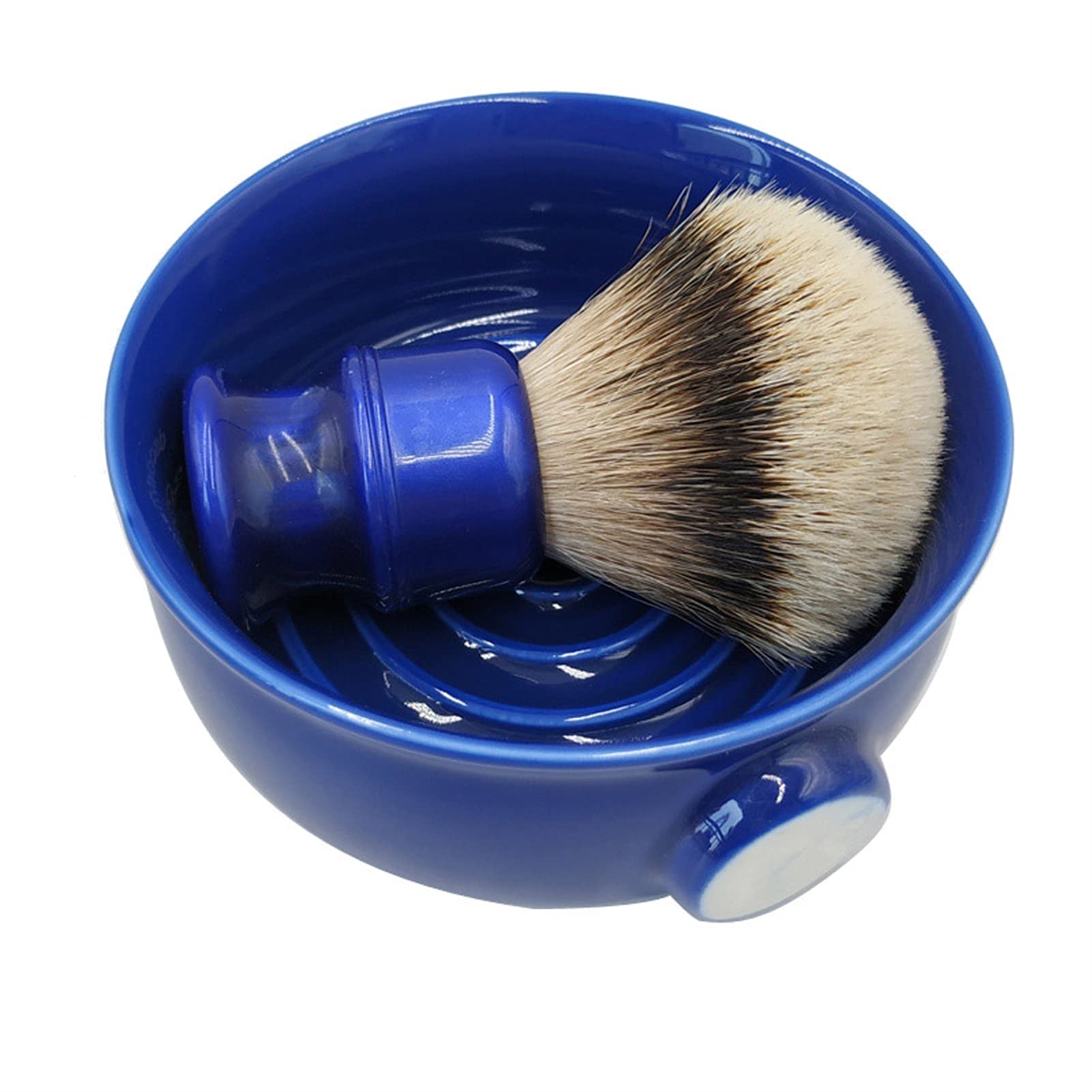 AnSafe Pennello da Barba Fatto a Mano Alta qualità Barba Schiuma Spazzola Manico in Resina Uomo Compatto Pennello da Barba Bagnato