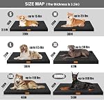 Patas Lague Checkered Orthopedic Dog Bed Large Sized Dog 91x61cm, Waterproof Soft Comfortable Egg Crate Foam Large Pet Beds Crate Mat with Removable Washable Cover and Nonskid Bottom, Black