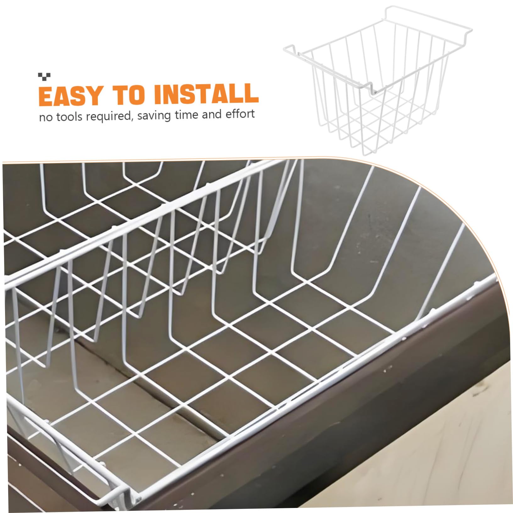 Cesta de Capacidad Blanco, Diseño Gran Ahorrador de Espacio Alambre Hierro Fácil de Limpiar para Congelador y Refrigerador