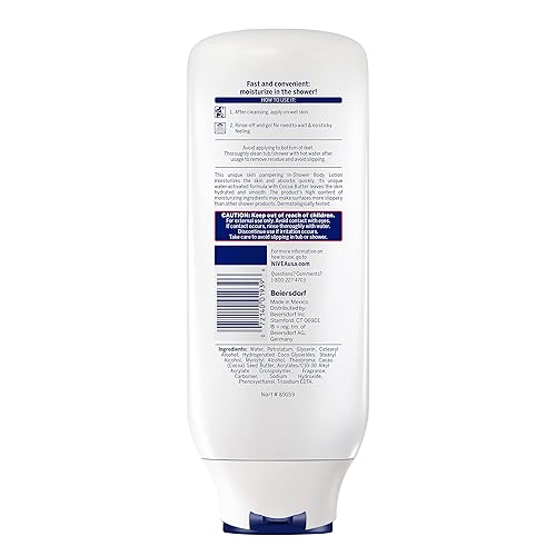 Miniatura 6 de NIVEA Loción de ducha de manteca de cacao, loción corporal para piel seca, botella de 13.5 onzas líquidas