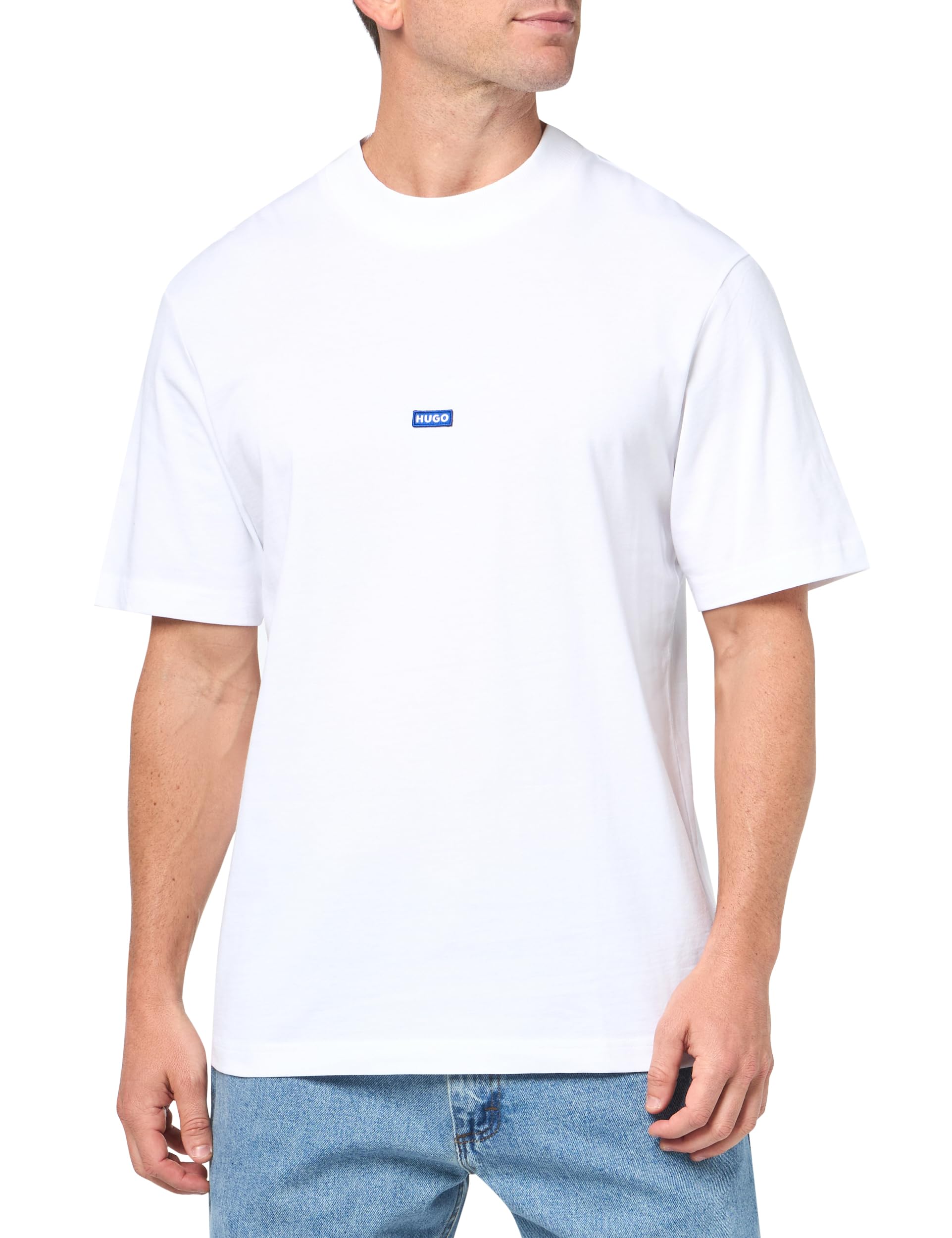 

                                                    HUGO Small Logo Block Cotton T-Shirt white salt La