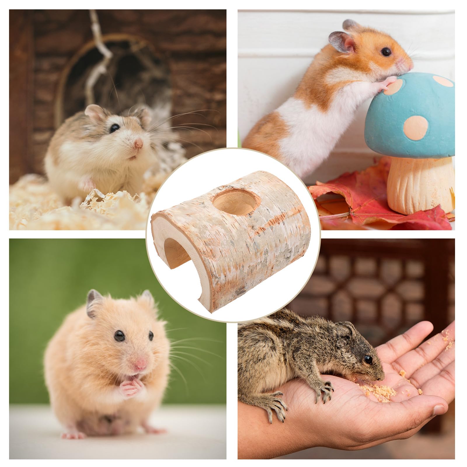 Hamsterverstecktunnel mit Baumhöhle, Beige, Leicht