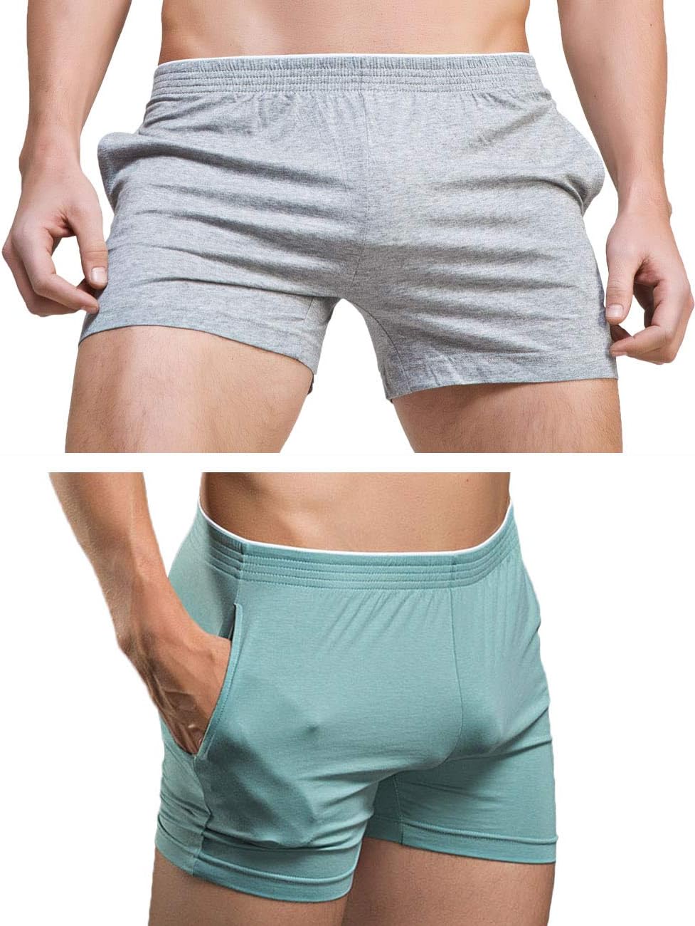 Rexcyril Men's Running Workout Active Shorts Cotton Gym Training Lounge Sleep Bottoms