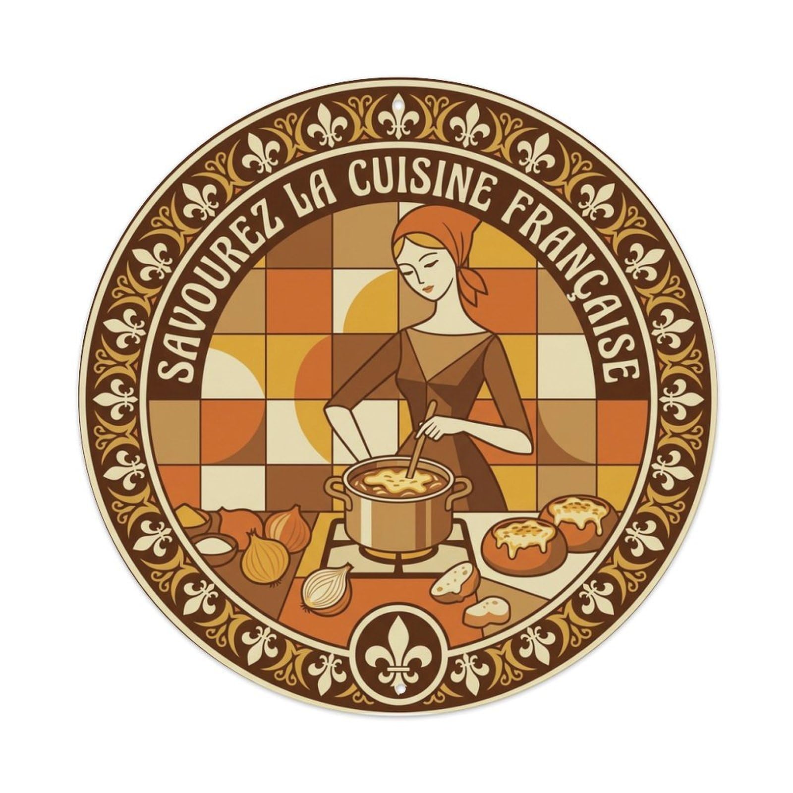 Olhnbad Style Onion Soup French Cuisine Travel Food Classic Metal Tin Sign