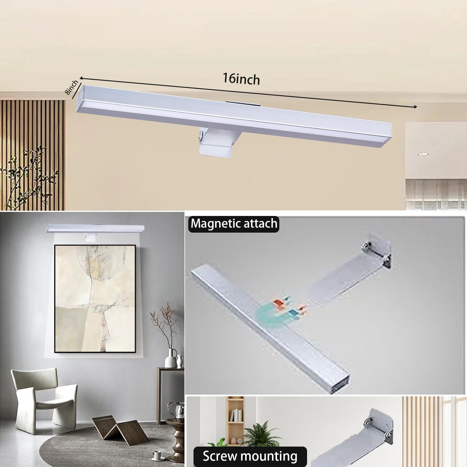VIGMOJ 2Pack Wireless Picture Light, Dimmable Painting Light with Remote Control - Image 4