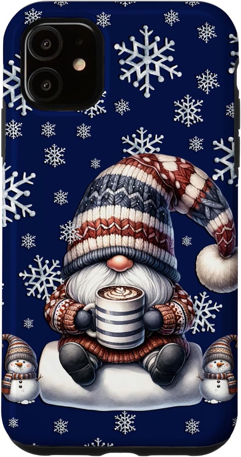 Aesthetic Winter Must Haves With Snowflake Decor Cute Gnome Case for iPhone 12/12 Pro