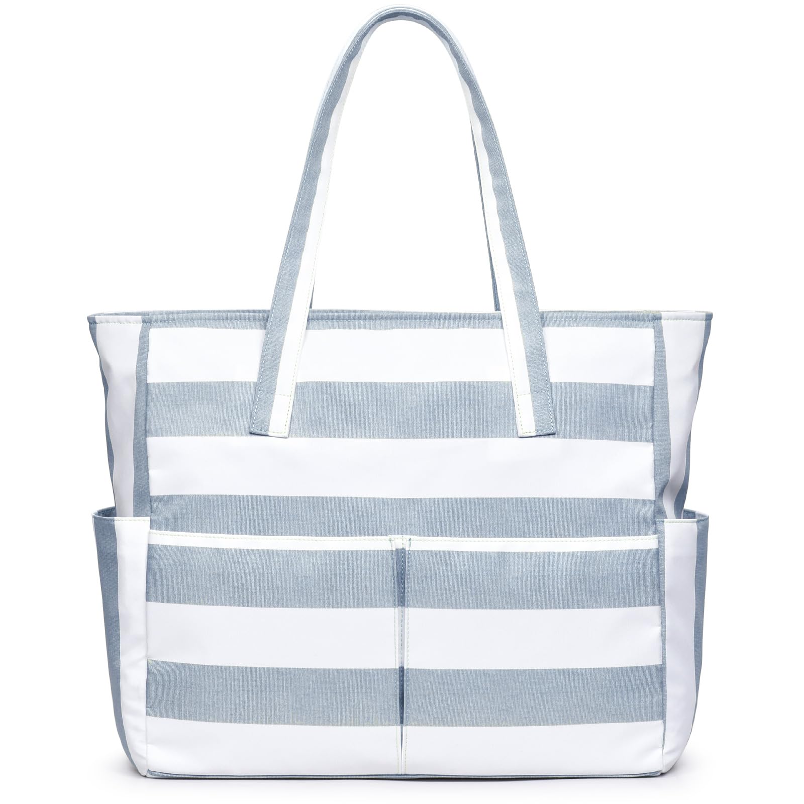 oscaurt Bolsa de playa grande con 9 bolsillos, bolsas de playa impermeables para mujer, bolsa de playa de verano a prueba de arena con cremallera, bolsa de compras esenciales para vacaciones, bolsa de