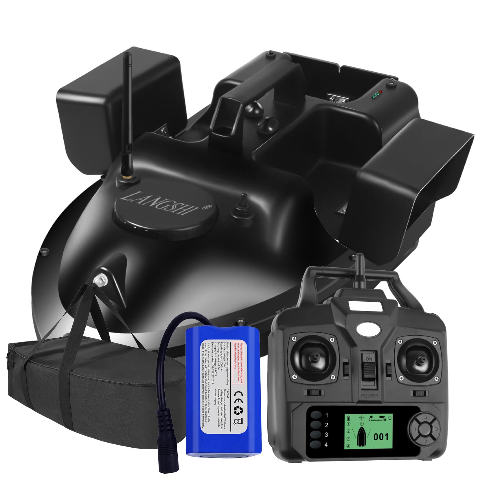 GPS Smart RC Bait Boat 2 kg Charging Car Cruise Remote Control 500 m Distance Fishing Bait Boat 12000 mAh (S-V010)