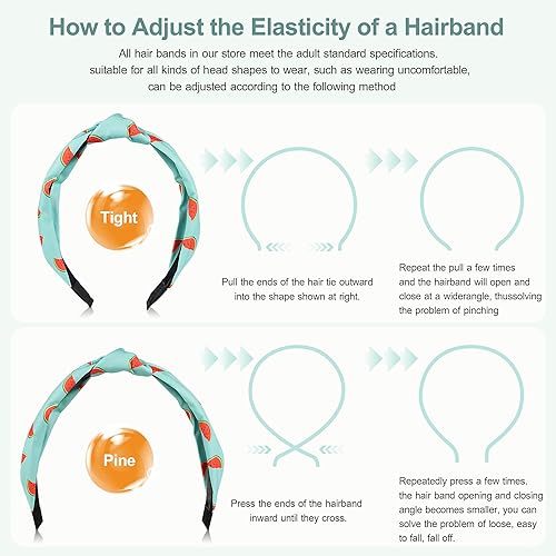 Miniatura 10 de Diademas para mujeres y niñas, 6 diademas elegantes con nudos en la parte superior, diadema anudada para mujeres, bandas anchas para la cabeza,