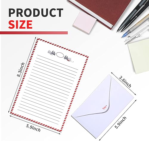 Miniatura 10 de El juego de 90 sobres de papel de papelería incluye 60 papeles de papelería rayados para escribir cartas y 30 sobres con 48 calcomanías de puntos