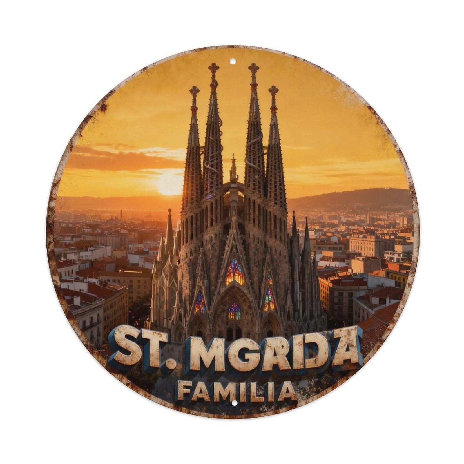 Sagrada Familia Barcelona Spain Travel Metal Tin Sign Plaque