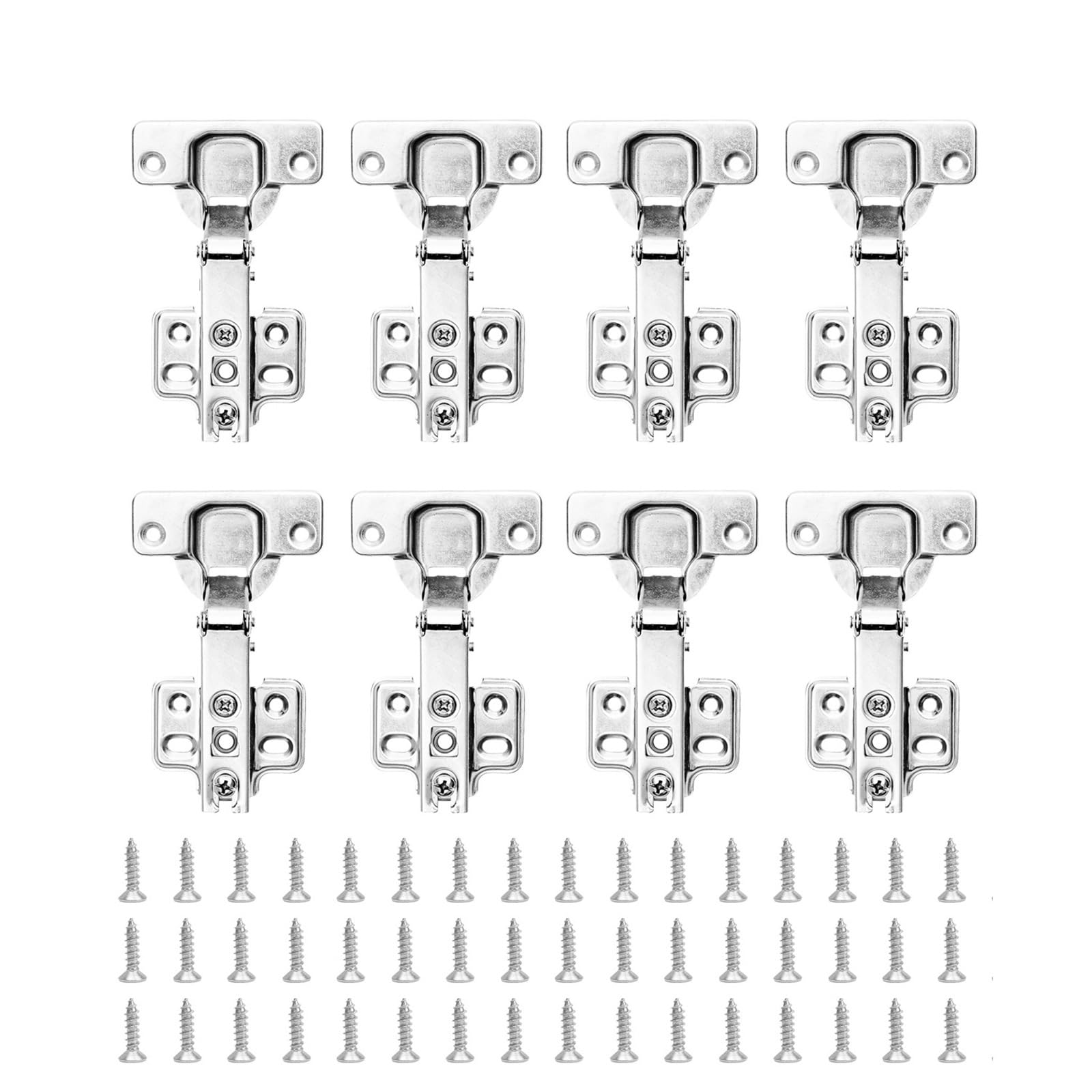 Cidegoo 8Sets Cabinet Hinges Stainless Steel Non-Hydraulic Hinge Hidden Close Quiet Wardrobe Hinges With Screws For Cupboard Furniture(8Sets)