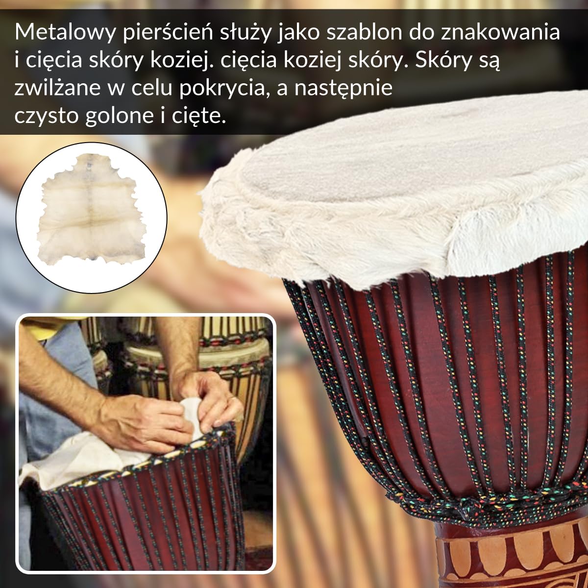 60cm profesjonalny bęben Djembe Bongo bęben Darbuka Art Super Sound styl afrykański