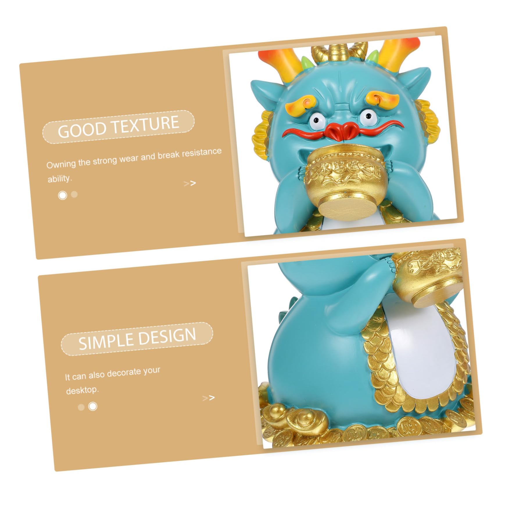 FRCOLOR Drachen-spardose aus Kunstharz Münzsparglas zum Öffnen Deko für Wohnzimmer Geschenk zum Chinesischen Neujahr