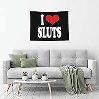 Vista 6 de Tapiz decorativo de pared con texto en inglés "I Love Sluts" para dormitorio, sala de estar, 29 x 37 pulgadas
