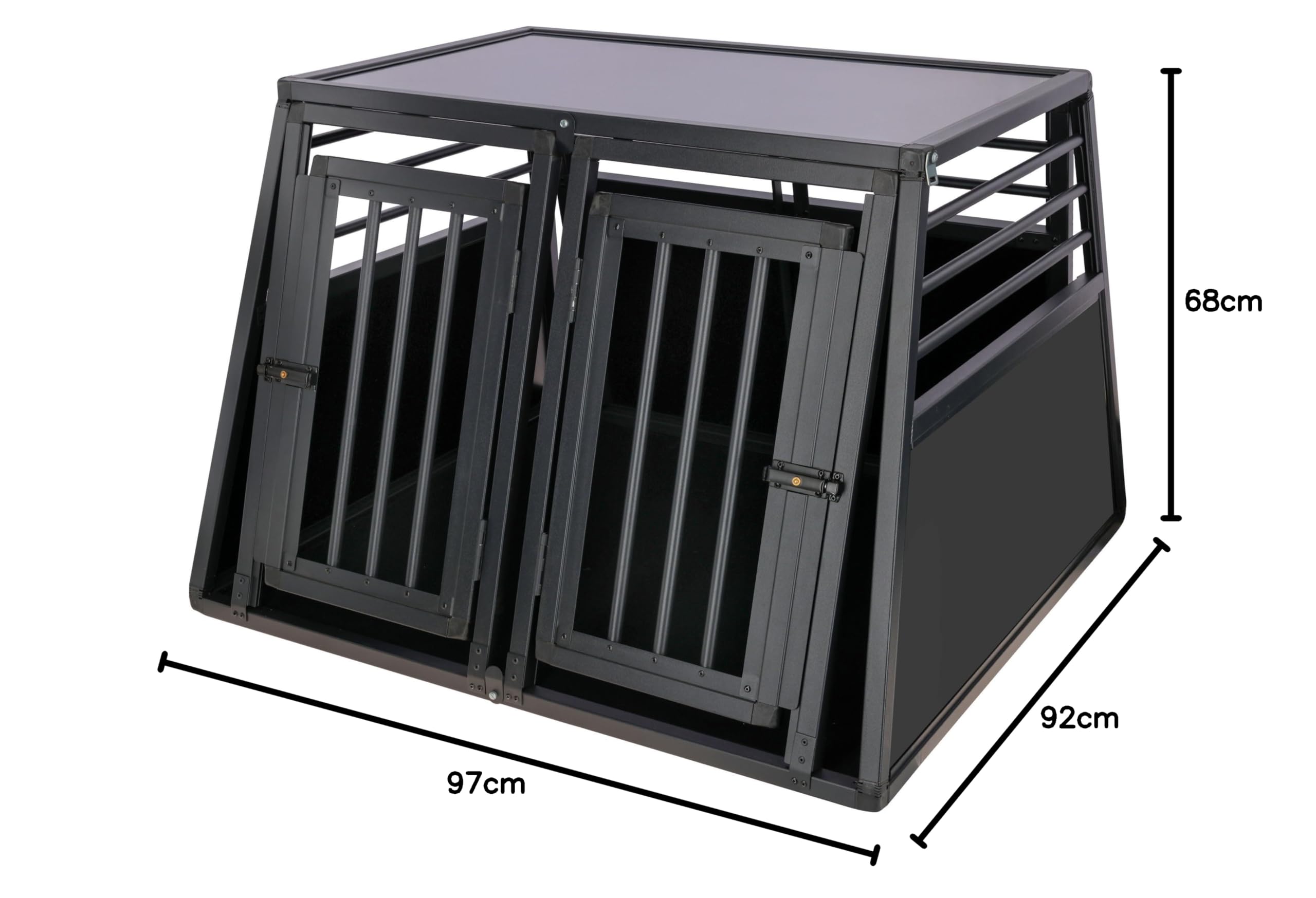 KERBL PET Box trasp. Vacation, alluminio 92x97x68 cm, due porte, graf