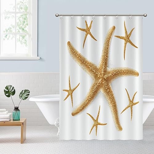Miniatura 264 de Cortinas de ducha de baño con ganchos, 72 x 92 pulgadas, cortina de ducha de tela impermeable con diseño de flores y pájaros, cortina de ducha