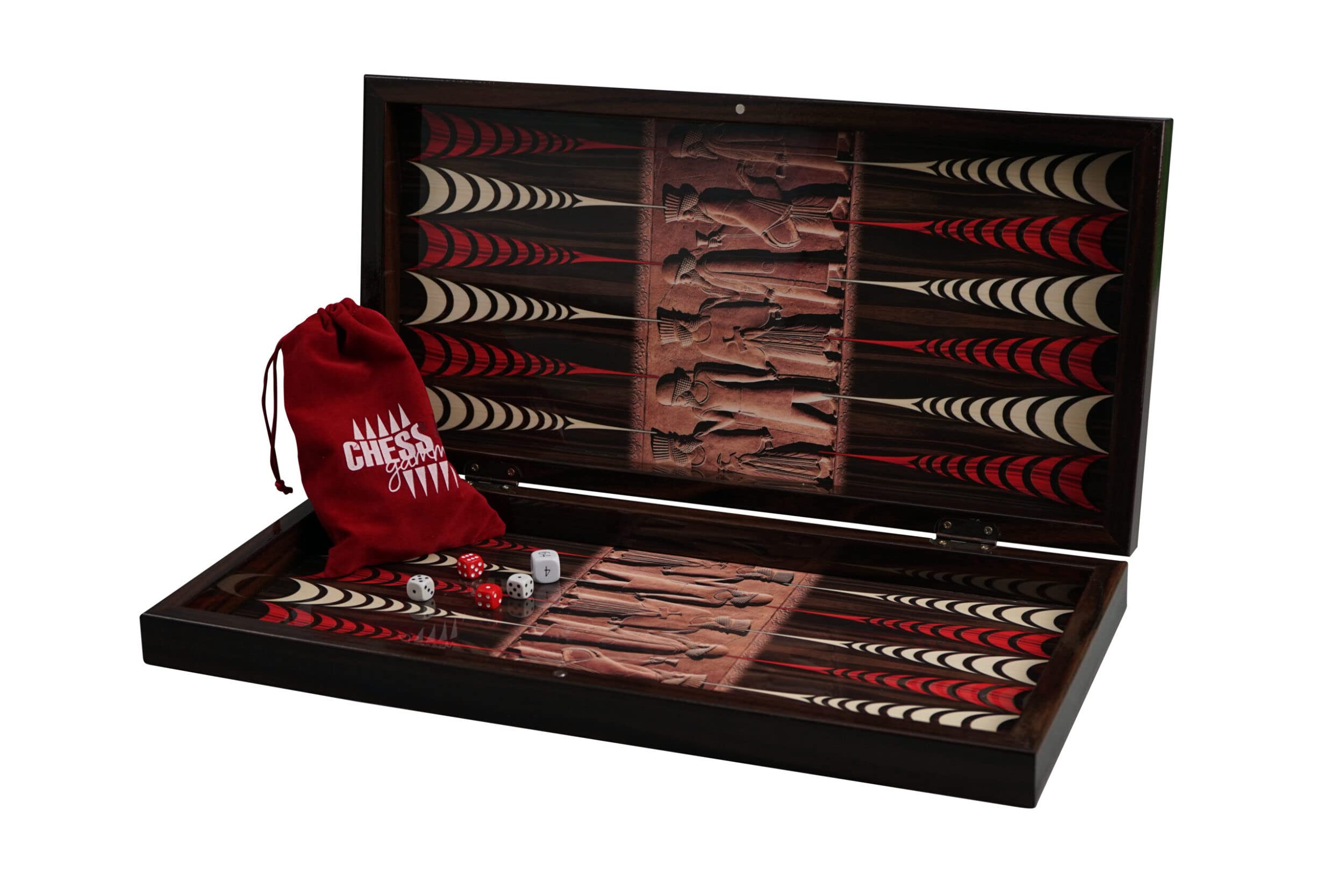 Juego de Backgammon de Madera Diseño Antiguo III - 20 Pulgadas
