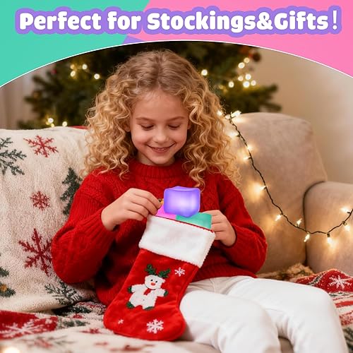 Miniatura 2 de Juguete Fidget Cubo Antiestrés Paquete de 3 - Cubo de 2.1" Relleno de Gel de Alta Densidad, Juguetes Fidget Blandos para Relajación, Juguetes