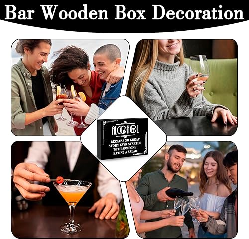 Miniatura 4 de Letrero de madera con alcohol, decoración de bares, accesorios de bar para el hogar, decoración divertida del hogar para adultos, decoración