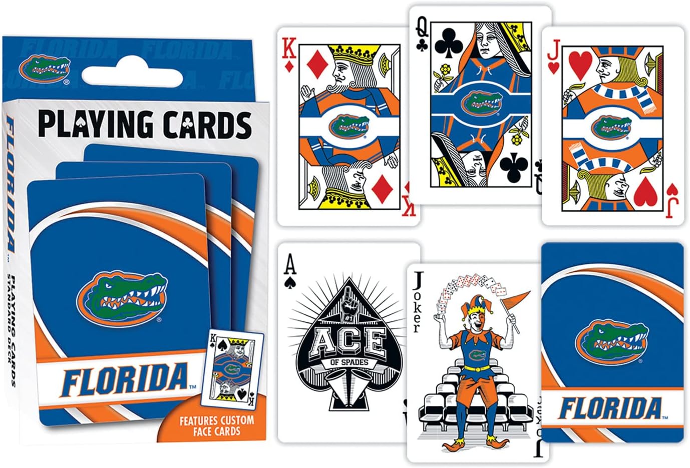 Masterpieces NCAA Florida Gators, Playing Cards - Premium Quality, Educational, and Fun Activity for Kids and Families - Great Gift Idea for Holidays, Birthdays, and Everyday Playtime