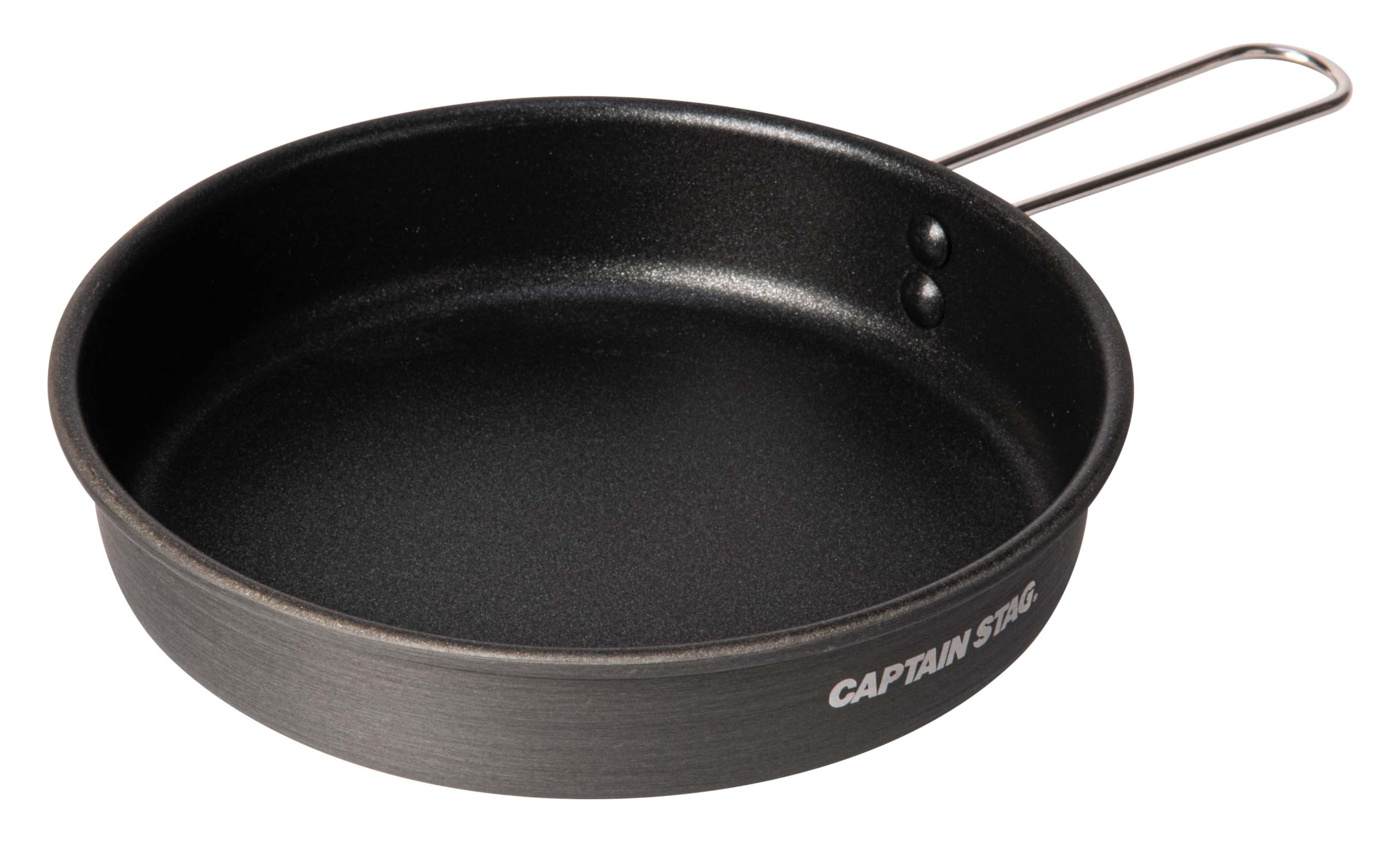 CAPTAIN STAG Outdoor Frying Pan, Pot with Foldable Handle, Foldable Mini Pan, 6.3 inches (16 cm), Black, Aluminum, Non-stick Coating, UH-4131