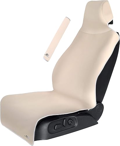 Miniatura 1 de Gorla Gear Beige - Funda de neopreno antideslizante para asiento de coche, ajuste universal, impermeable, resistente a las manchas, color marrón y