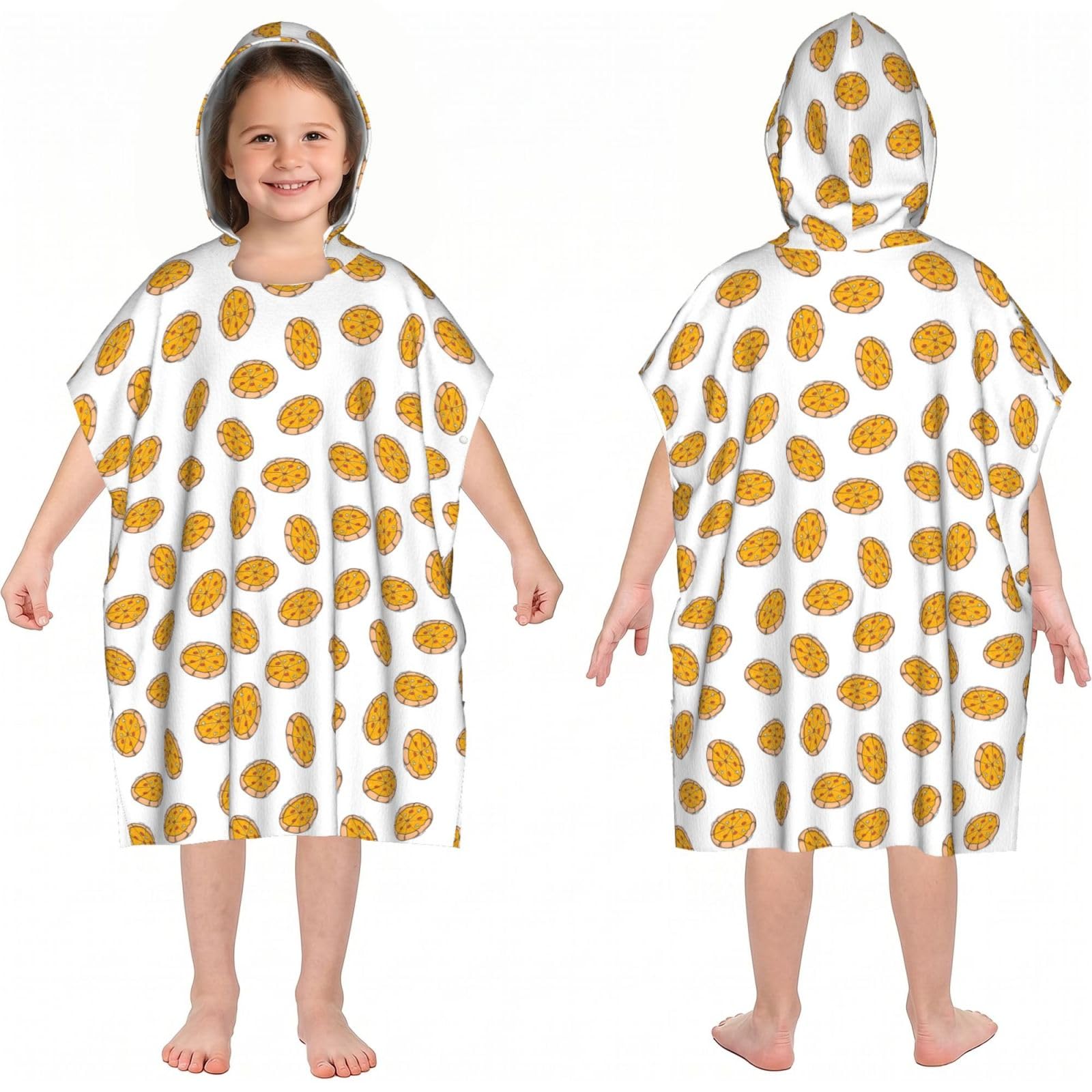 Noble Ren A Whole Pizza Hooded Kids Beach Towels Girls Boys Swimming Coverings Towels Bath Towels, Bathrobes, And Ponchos Absorb Water Quickly And Dry Well