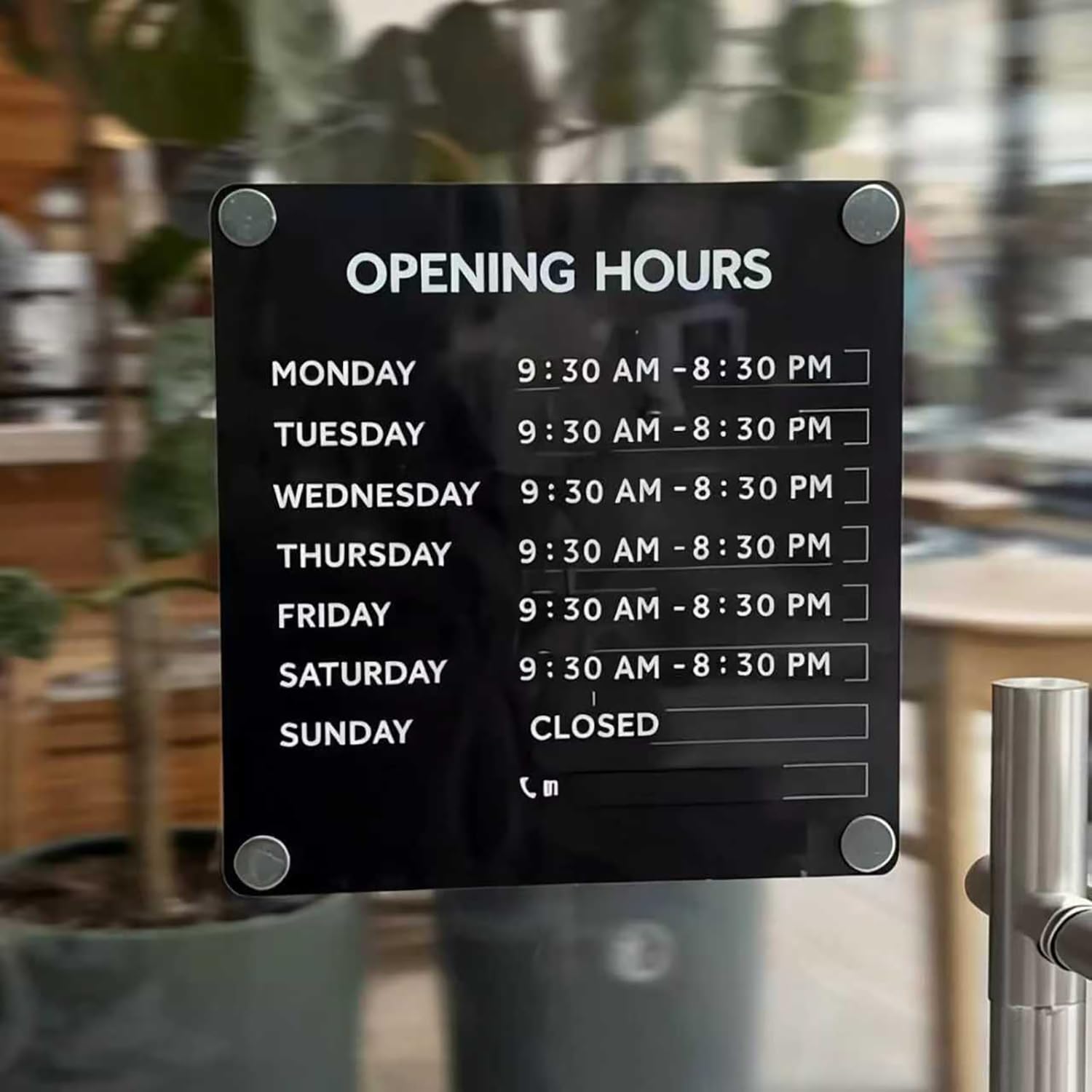 Cartel De Horario Comercial Para Puertas De Cristal, Cartel Magnético De «Abierto», Diseño Magnético, Fácil De Sustituir, Se Puede Escribir Sobre Él, Se Puede Cambiar La Hora a Voluntad, Para Salones