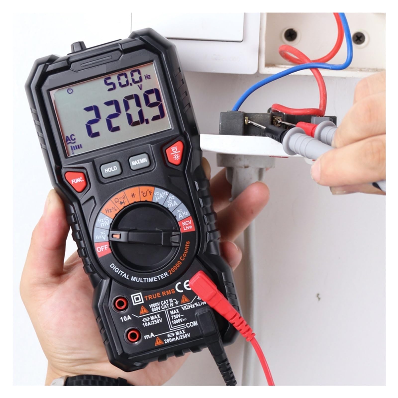 Multimetr Cyfrowy 20000 Zlicza True NCV Multimetry Tester Próbnik Elektroniczny Voltimetro Miernik Pojemności Szybko Dokładnie Łatwy Odczyt