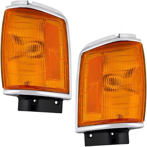 Brock Luces de repuesto para señales de estacionamiento para conductor y pasajeros, con borde cromado, compatibles con camioneta 87-88, SUV