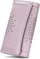 Vista 43 de Aphison - Cartera larga de cuero suave RFID para mujer, con caja de regalo