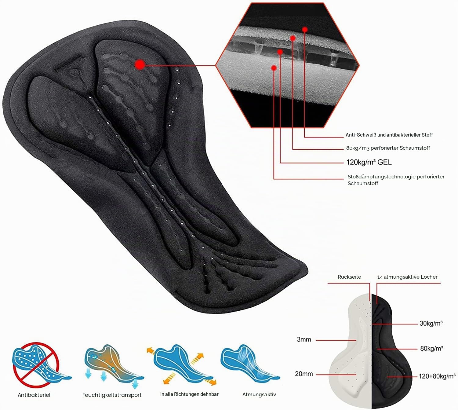 Herren Langarm Radjacke set Winter Thermal wasserdicht Winddicht Atmungsaktiv Fahrradjacke und Radhose mit Sitzpolster Fahrradbekleidung Set Radsportanzüge trikot set mit Thermofleecefutter