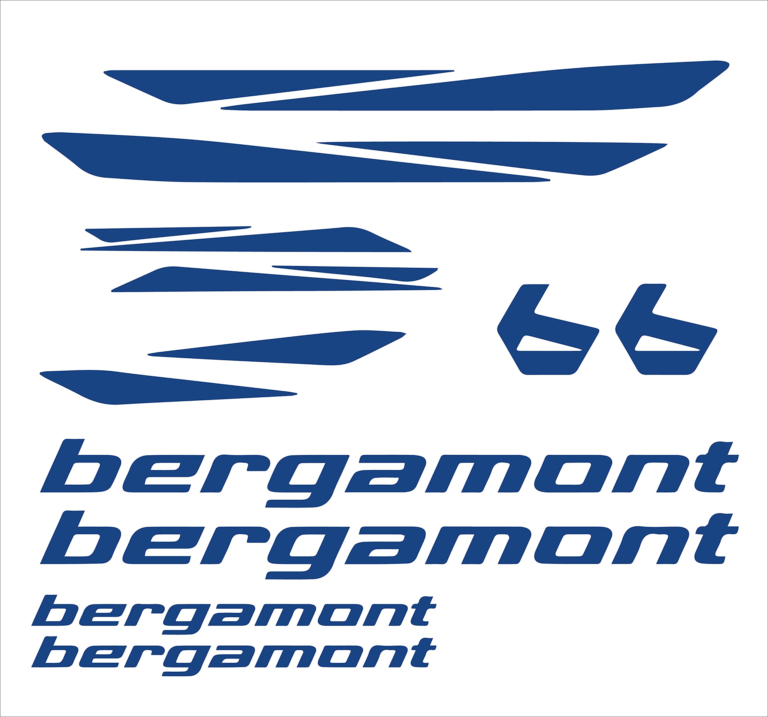 VVWV Bergamont Bicycle Stickers and Graphics for Cycle Body Mountain Bike Racing Combo Vinyl Die-Cut Decals Pack of 6 (Blue)