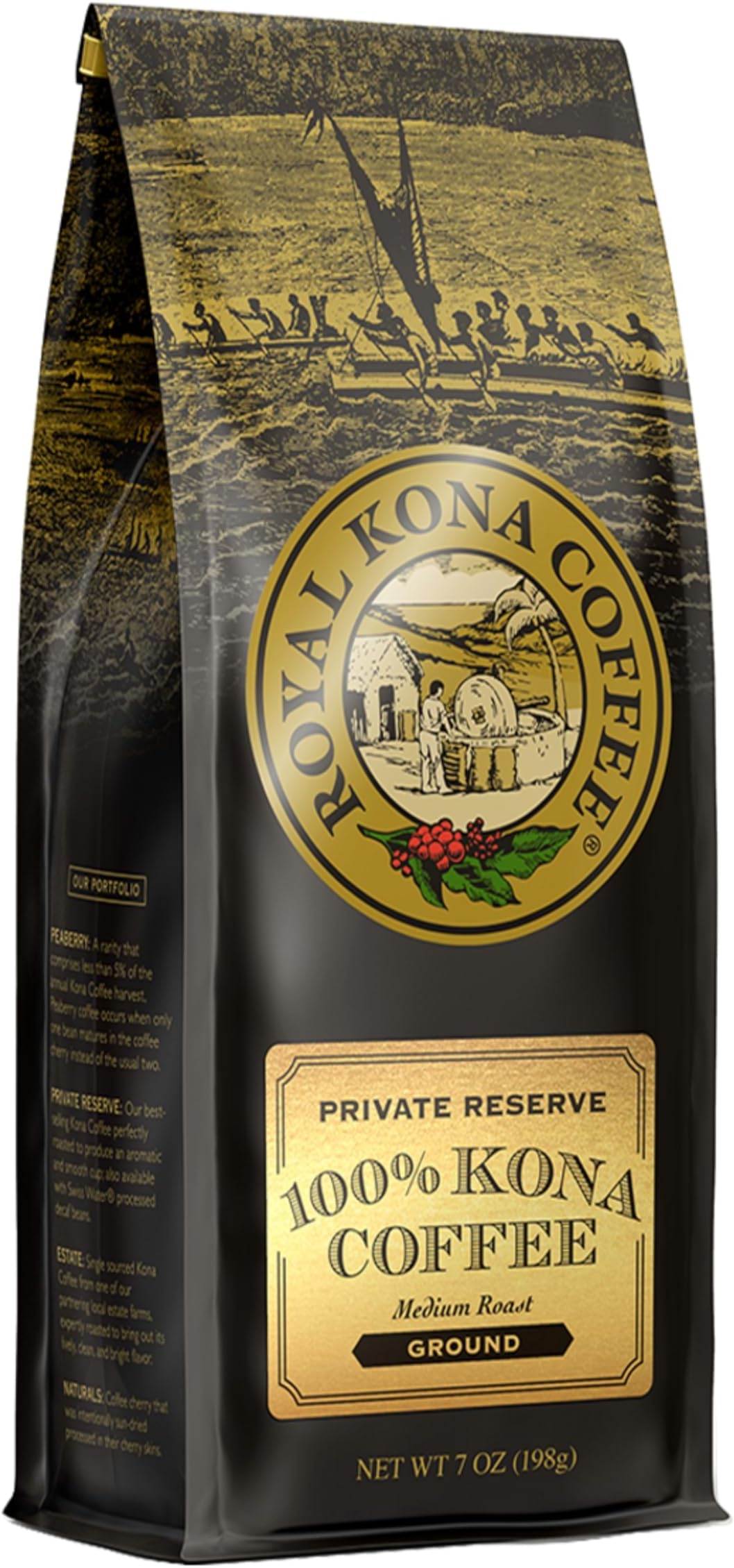 Hawaii Royal Kona Coffee 7 oz. Ground 100% Pure Kona Medium by Royal Kona