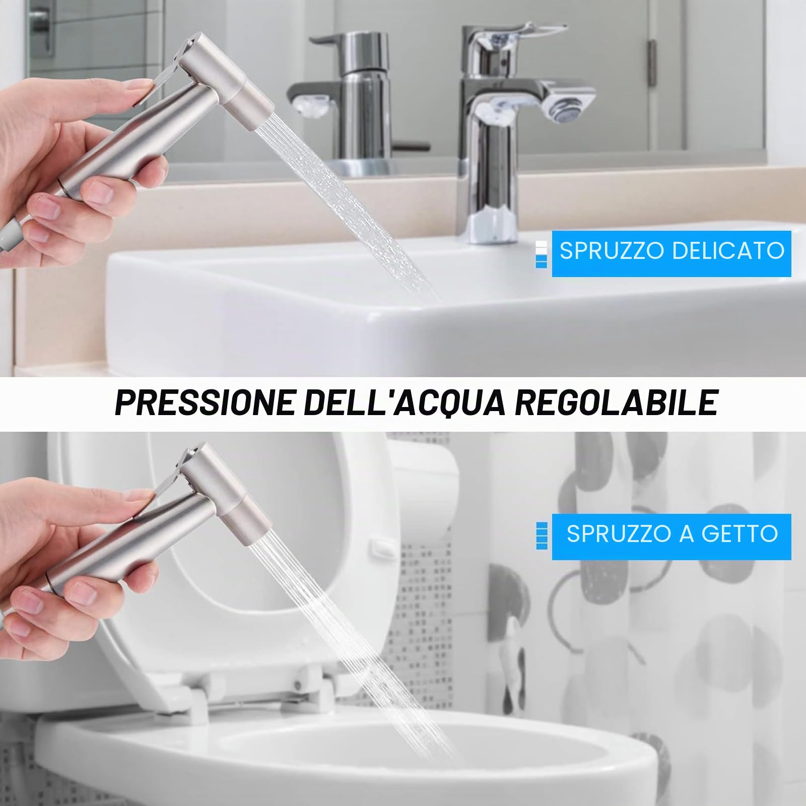 1 pz Tubo doccia telescopico, 3m Tubo doccia con set doccetta bidet 1 nastro adesivo per spruzzatore, bidet per toilette, lavandino, rubinetto
