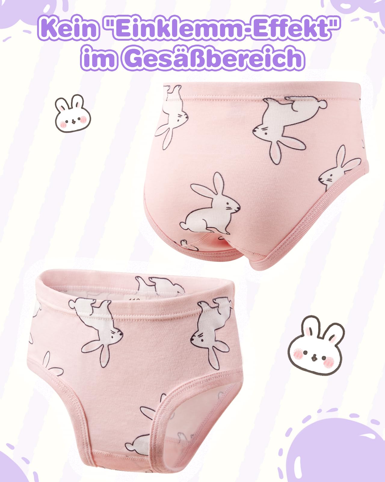 Unterhosen Mädchen 100% Baumwolle Bequeme Slips für Kinder 92-134 (2-9 Jahre) Einzigartige Designs täglichen Tragen 10er Pack