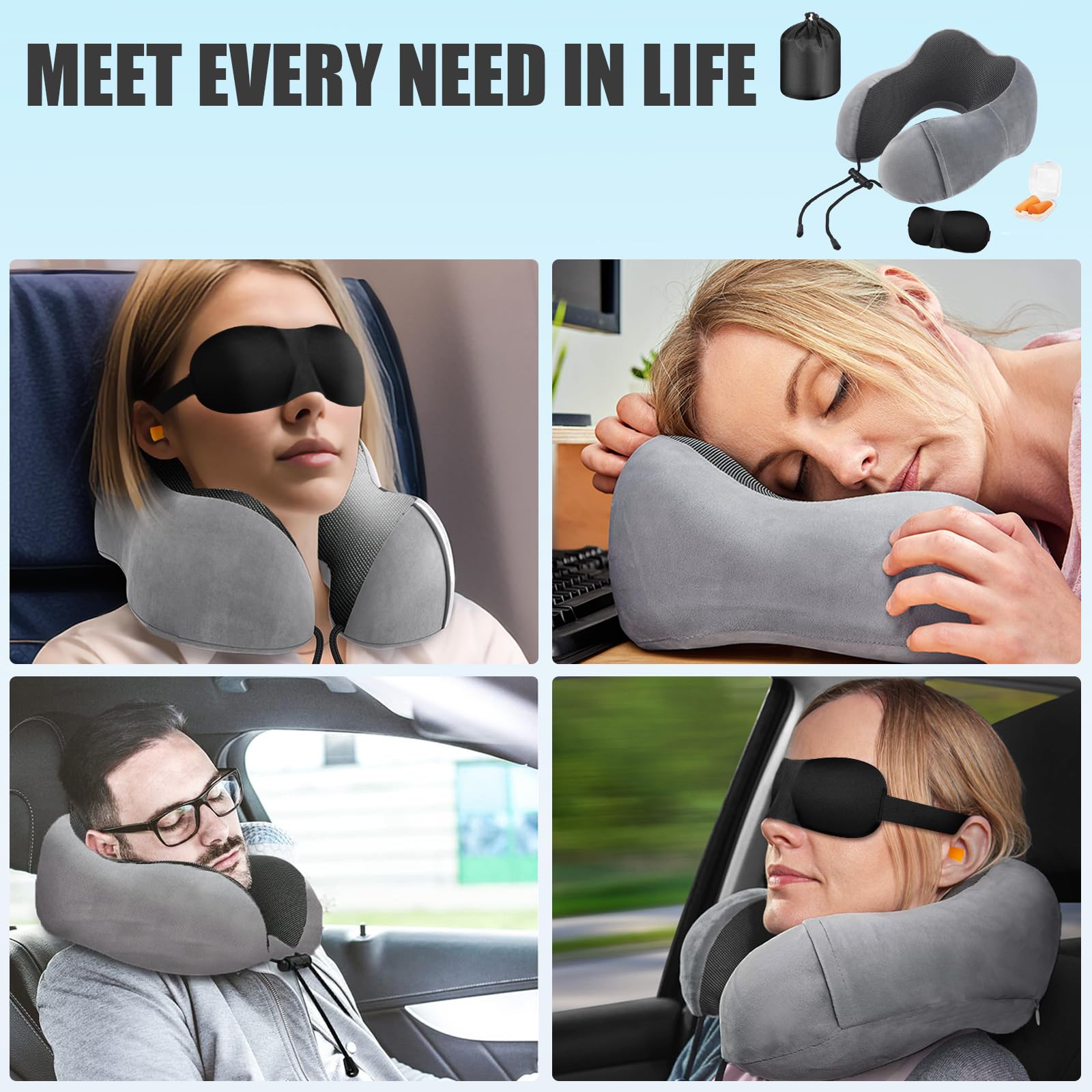 Cuscino da viaggio in memory foam Cuscino di supporto per il